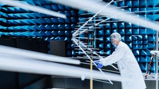 Rohde & Schwarz integrated EMC and antenna measurement capabilities into a single test chamber, addressing a complex challenge in satellite payload testing. (Image: TASA)