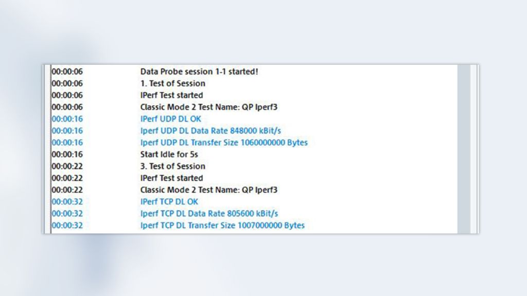 Example of a TCP vs. UDP iperf3 measurement