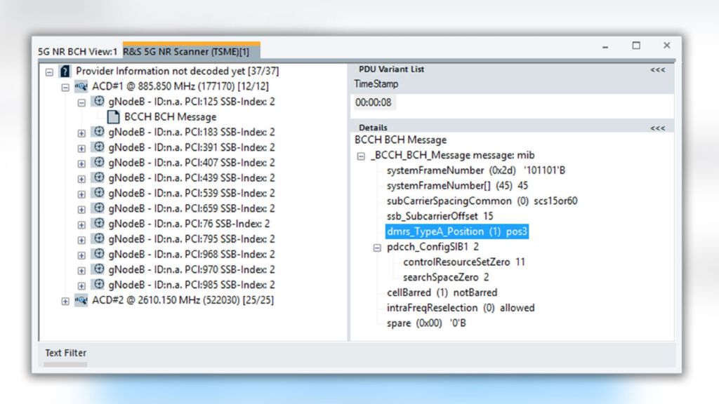 Figure 4: 5G NR Master Information Block (MIB) decoded