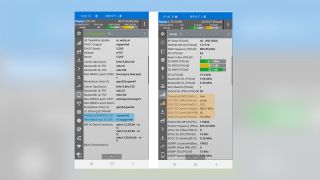 Figure 6: DSS parameter support display in QualiPoc Android premium handheld troubleshooter