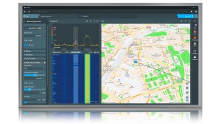 R&S®CEPTOR 信号监测模式，在地图中显示实时方位线。