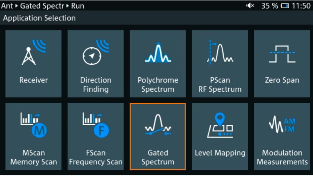 应用菜单中突出显示门限频谱功能
