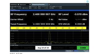 2.4 GHz 时的调谐射频电平测量