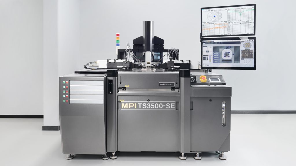 探针台和 R&S®ZNA 矢量网络分析仪组成的测量装置
