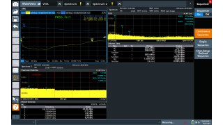 R&S®ZNL 多视图模式下的数据显示。当一个以上的模式被激活为附加通道时，此设置会自动启用。用户也可以导航至屏幕顶部的相应选项卡以访问此设置。