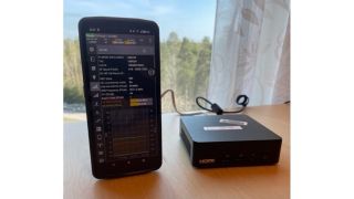 The portable setup of the INTERACT-B5G Project (Client: Crosscall device with Qualipoc; Server: ASUS NUC 12WSK).