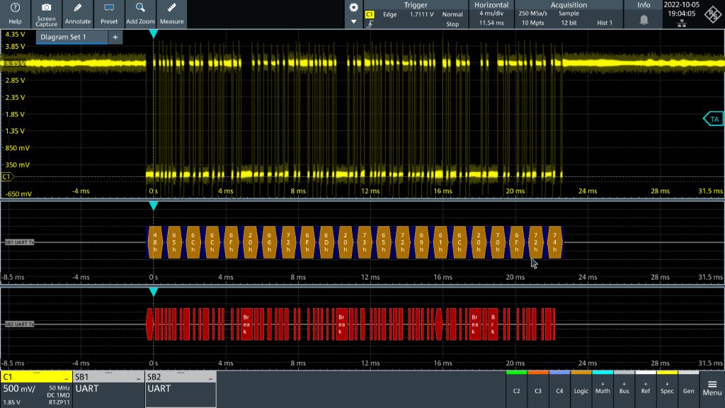 在示波器上进行调试 在示波器上进行调试