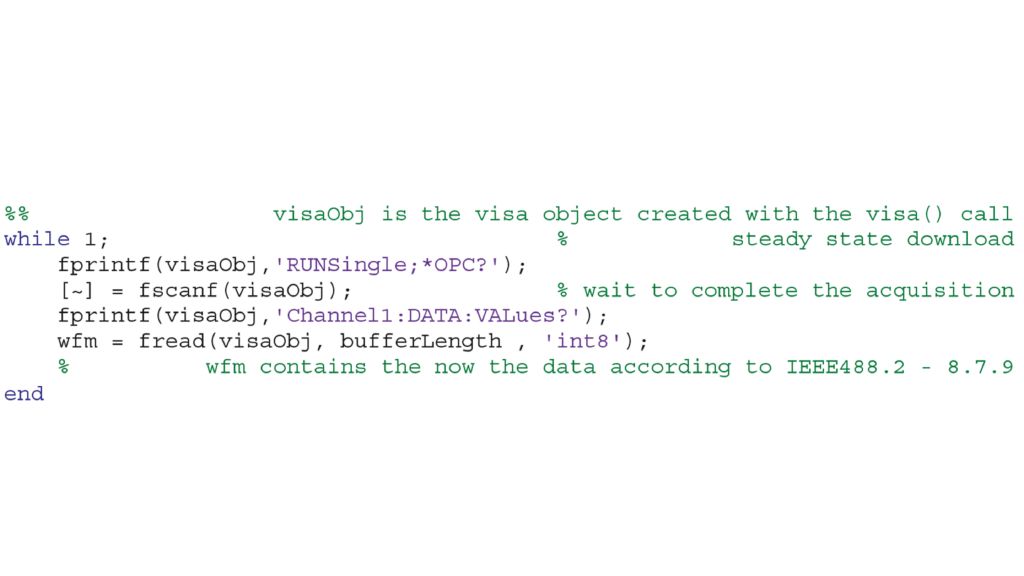 MATLAB® 中通道 1 的 SCPI 下载示例。 MATLAB® 中通道 1 的 SCPI 下载示例。