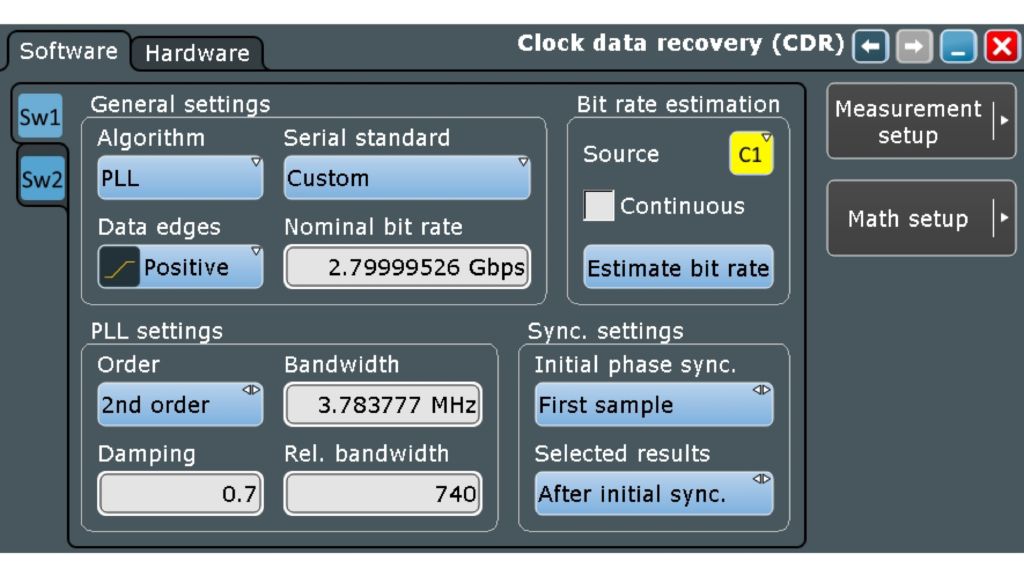 CDR 设置以解调射频线性调频