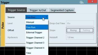 现在，可以使用示波器采集信号。