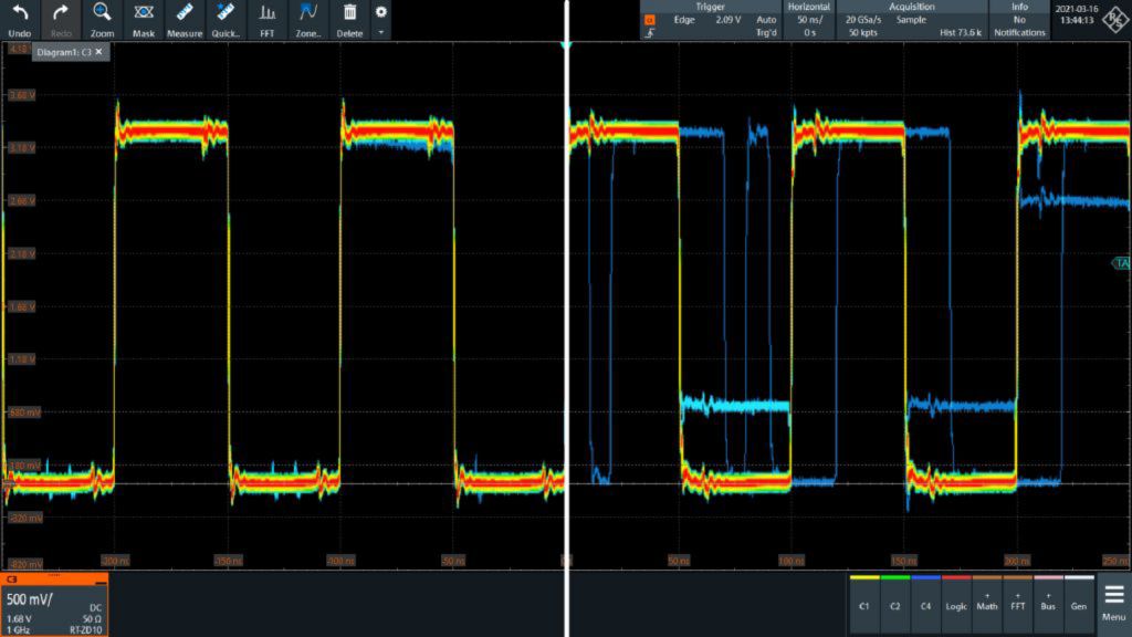 触发事件之间的波形捕获