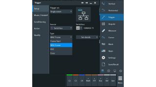 100BASE-T1 trigger setup dialog
