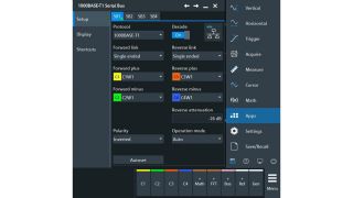 Automotive Ethernet setup dialog