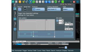 图 4：显示串行码型触发能力的触发设置对话框，设置为触发 Profibus PA 报文数据字段中的特定触发。