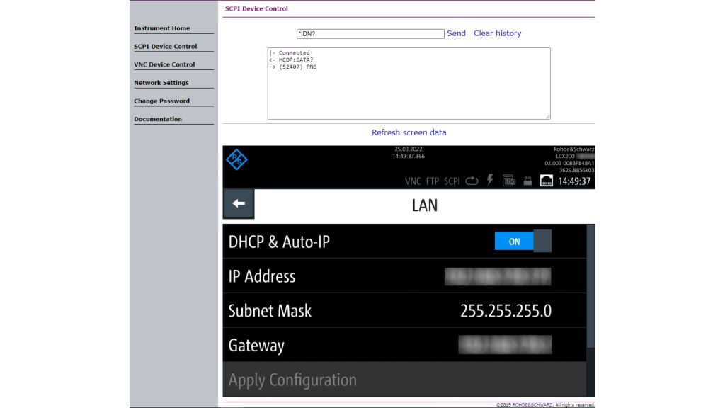 SCPI 设备控制页面