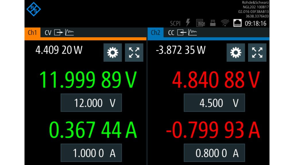 屏幕上显示输入和输出功率 