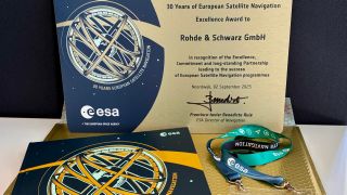 Rohde & Schwarz was recognized by ESA for its contribution to 30 years of European Satellite Navigation with an Excellence Award.