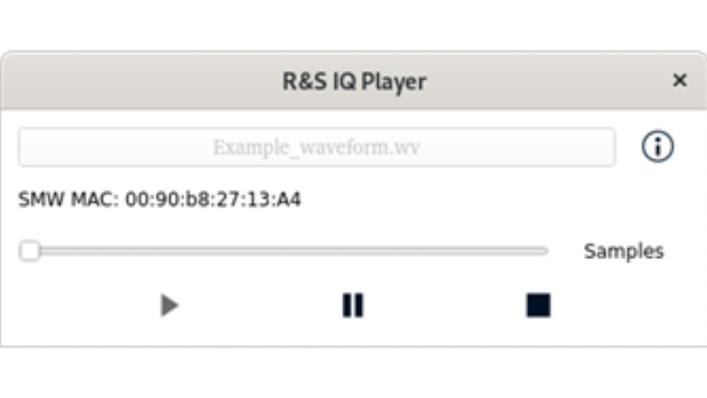 R&S®I/Q 播放器截图