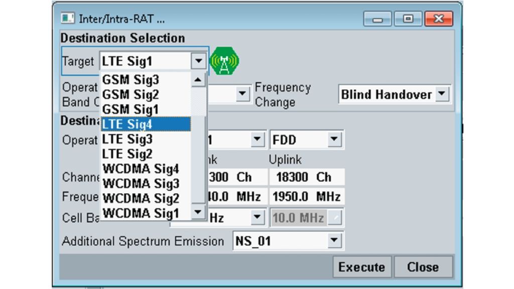 目标小区测试。