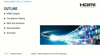 网络研讨会：使用示波器测试 HDMI 1.4b/2.1 接口