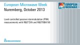 level-controlled passive intermodulation (pim) measurements presented at eumw 2013