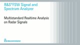 Multistandard realtime analysis on radar signals using the R&S®FSW signal and spectrum analyzer