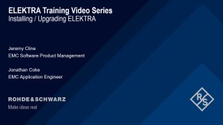 Installing or upgrading R&S®ELEKTRA