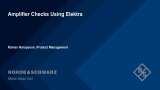 Amplifier checks using R&S®Elektra