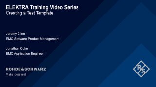 R&S®ELEKTRA creating a test template