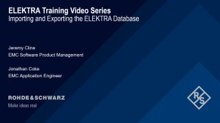 Importing and exporting the R&S®ELEKTRA database
