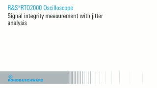 Signal integrity measurements with jitter analysis