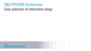 easy selection of instrument setup